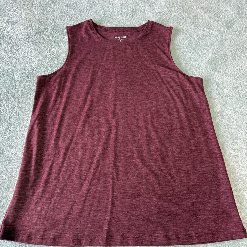 Nine West Burgundy Relaxed Tank Top